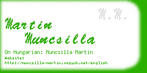 martin muncsilla business card